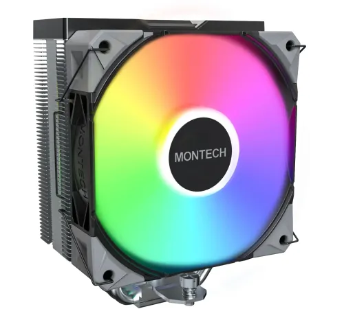 Устройство охлаждения(кулер) Montech NX400 ARGB Soc-AM5/AM4/1200/1700/1851 черный 4-pin 34.17dB Al+Cu 220W Ret (NX400ARGBBK)