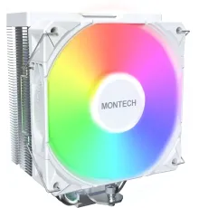 Устройство охлаждения(кулер) Montech NX400 ARGB Soc-AM5/AM4/1200/1700/1851 белый 4-pin 34.17dB Al+Cu 220W Ret (NX400ARGBWH)