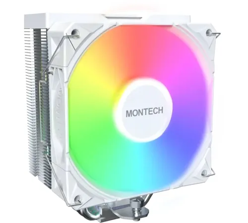 Устройство охлаждения(кулер) Montech NX400 ARGB Soc-AM5/AM4/1200/1700/1851 белый 4-pin 34.17dB Al+Cu 220W Ret (NX400ARGBWH)