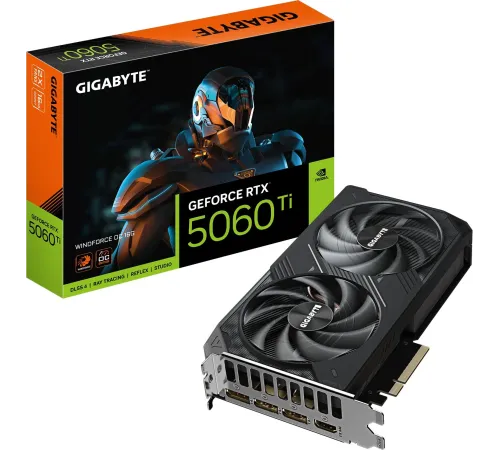 Видеокарта Gigabyte PCI-E 5.0 GV-N506TWF2OC-16GD 1.0 NVIDIA GeForce RTX 5060TI 16Gb 256bit GDDR7 2805/28000 HDMIx1 DPx3 HDCP Ret