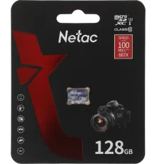 Флеш карта microSDHC 128GB Netac P500 ULTRA <NT02P500ULT-128G-S>  (без SD адаптера) 100MB/s