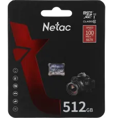 Флеш карта microSDHC 512GB Netac P500 ULTRA <NT02P500ULT-512G-S>  (без SD адаптера) 100MB/s