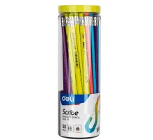 Набор карандашей ч/г Deli EU50806 Scribe НВ шестигран. липа ассорти 1цв. туба (50шт) ластик 50 карандашей