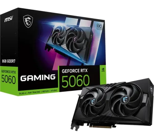 Видеокарта MSI PCI-E 5.0 RTX 5060 8G GAMING OC NVIDIA GeForce RTX 5060 8Gb 256bit GDDR7 2482/28000 HDMIx1 DPx3 HDCP Ret Видеокарта MSI PCI-E 5.0 RTX 5060 8G GAMING OC NVIDIA GeForce RTX 5060 8Gb 256bit GDDR7 2482/28000 HDMIx1 DPx3 HDCP Ret