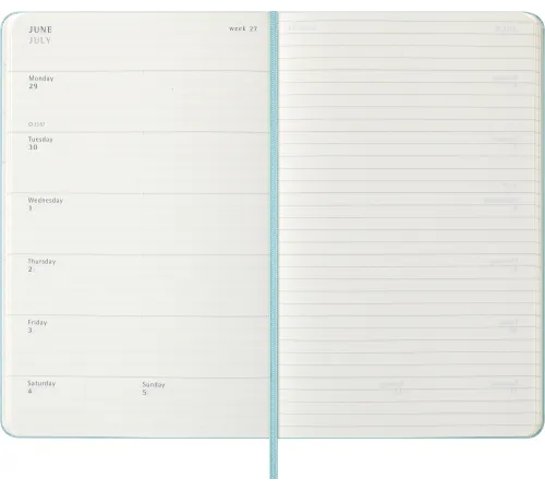 Еженедельник Moleskine CLASSIC WKNT Large 130х210мм 144стр. аквамарин