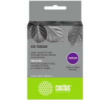 Картридж ленточный Cactus CS-TZE325 TZE-325 белый на черном 9x8 для Brother 1010/1280/1280VP/2700VP