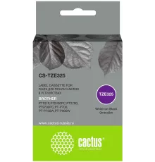 Картридж ленточный Cactus CS-TZE325 TZE-325 белый на черном 9x8 для Brother 1010/1280/1280VP/2700VP