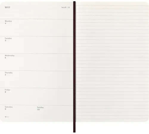 Еженедельник Moleskine PRECIOUS & ETHICAL MAMBA Large 130х210мм обложка экокожа 144стр. бургунди