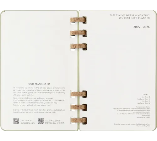 Еженедельник Moleskine ACADEMIC SPIRAL DHSPK5212AMWH3 Large 150х210мм 200стр. кремовые страницы спираль киви