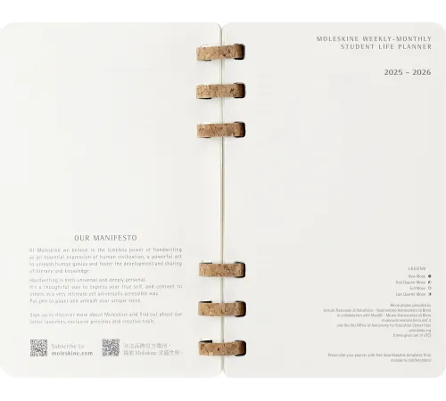 Еженедельник Moleskine ACADEMIC SPIRAL DSSPB12AMWH3 Large 150х210мм 200стр. кремовые страницы спираль черный