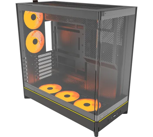 Корпус Montech HS02 PRO черный без БП ATX 4x140mm 2xUSB3.0 audio bott PSU