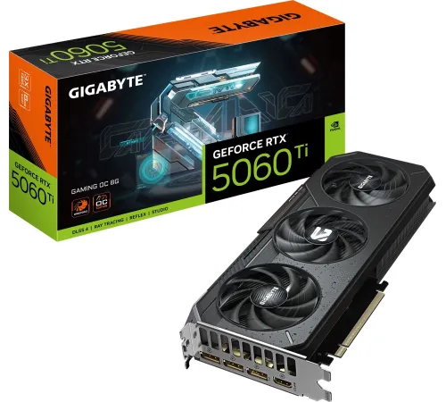 Видеокарта Gigabyte PCI-E 5.0 GV-N506TGAMING OC-8GD 1.0 NVIDIA GeForce RTX 5060TI 8Gb 256bit GDDR7 2805/28000 HDMIx1 DPx3 HDCP Ret