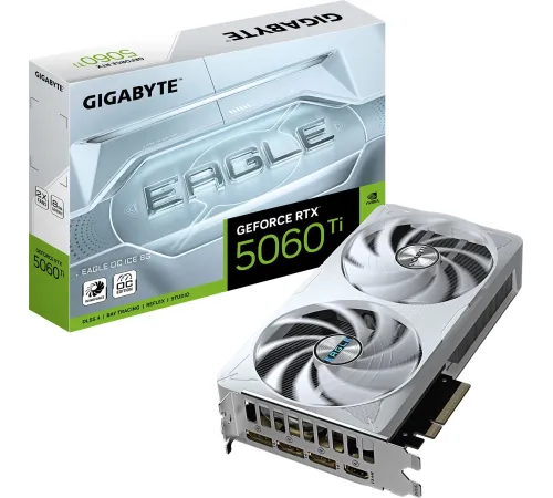 Видеокарта Gigabyte PCI-E 5.0 GV-N506TEAGLEOC ICE-8GD 1.0 NVIDIA GeForce RTX 5060TI 8Gb 256bit GDDR7 2805/28000 HDMIx1 DPx3 HDCP Ret