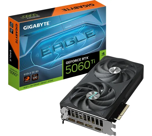 Видеокарта Gigabyte PCI-E 5.0 GV-N506TEAGLE OC-8GD 1.0 NVIDIA GeForce RTX 5060TI 8Gb 256bit GDDR7 2805/28000 HDMIx1 DPx3 HDCP Ret