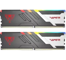 Оперативная память Patriot Memory Viper Venom RGB, DDR5, 48GB (2x24GB), 6000 MHz, CL30, с радиатором, RGB, серебристый/чёрный