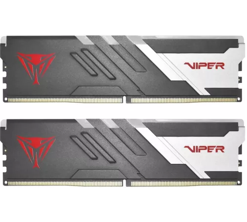 Оперативная память Patriot Memory Viper Venom RGB, DDR5, 48GB (2x24GB), 6000 MHz, CL30, с радиатором, RGB, серебристый/чёрный