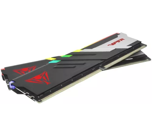 Оперативная память Patriot Memory Viper Venom RGB, DDR5, 48GB (2x24GB), 6000 MHz, CL30, с радиатором, RGB, серебристый/чёрный