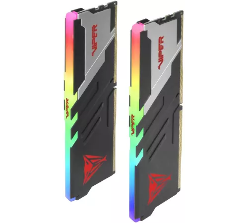 Оперативная память Patriot Memory Viper Venom RGB, DDR5, 48GB (2x24GB), 6000 MHz, CL30, с радиатором, RGB, серебристый/чёрный