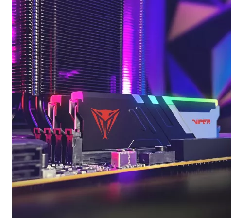 Оперативная память Patriot Memory Viper Venom RGB, DDR5, 48GB (2x24GB), 6000 MHz, CL30, с радиатором, RGB, серебристый/чёрный