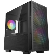 Корпус Deepcool CH360 без БП, боковое окно (закаленное стекло), 2x140мм ARGB LED вентилятор спереди и 1x120мм ARGB LED вентилятор сзади, черный, mATX (CH360)