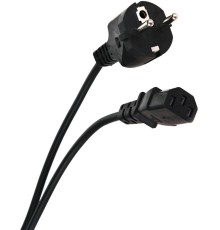 Кабель компьютер - розетка 220V <3.0м> (Европейский стандарт)  <TP021-3.0-BK> VCOM Telecom TP021-3.0-BK
