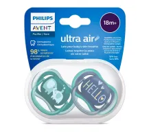 Пустышка ultra air, слоники/HELLO, 18+ мес., 2 шт. Philips Пустышка ultra air, слоники/HELLO, 18+ мес., 2 шт. (SCF349/18)