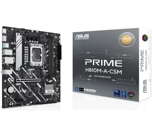 Материнская плана ASUS PRIME PRIME H810M-A-CSM, LGA1700, B810, 2*DDR5, 4*SATA, 2*M.2, 2*USB 3.2, 4*USB 2.0, 1*PCIx16, 1*PCIx1, HDMI+DP, mATX; 90MB1KK0-M0EAYC