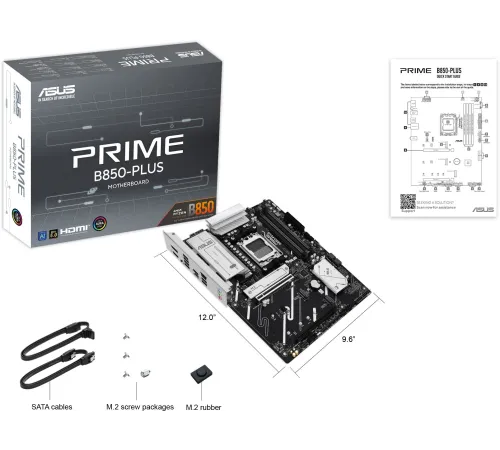 Материнская плата Asus PRIME B850-PLUS SocketAM5 AMD B850 4xDDR5 ATX AC`97 8ch(7.1) 2.5Gg RAID+HDMI+DP