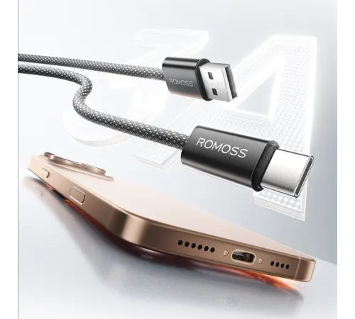 Кабель Romoss CB3038 1746960 ver2.0 USB (m)-USB Type-C (m) 1.2м черный Кабель Romoss CB3038 1746960 ver2.0 USB (m)-USB Type-C (m) 1.2м черный