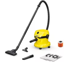 Строительный пылесос Karcher WD 2 Plus V-12/6/18/C Home 1000Вт (уборка: сухая) желтый