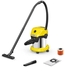 Строительный пылесос Karcher WD 3 S V-15/4/20 1000Вт (уборка: сухая) желтый