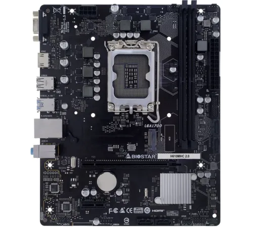Материнская плата Biostar H610MHC 2.0 Soc-1700 Intel H610 2xDDR4 mATX AC`97 8ch(7.1) GbLAN RAID+VGA+HDMI Материнская плата Biostar H610MHC 2.0 Soc-1700 Intel H610 2xDDR4 mATX AC`97 8ch(7.1) GbLAN RAID+VGA+HDMI