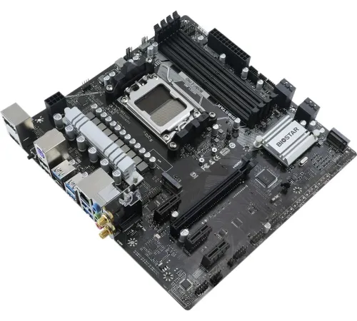 Материнская плата Biostar B650MT-E Pro SocketAM5 AMD B650 4xDDR5 mATX AC`97 8ch(7.1) 2.5Gg RAID+HDMI+DP