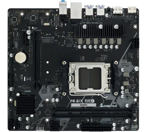 Материнская плата Biostar B650MS2-E SocketAM5 AMD B650 2xDDR5 mATX AC`97 8ch(7.1) 2.5Gg RAID+HDMI+DP