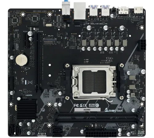 Материнская плата Biostar A620MS SocketAM5 AMD A620 2xDDR5 mATX AC`97 8ch(7.1) GbLAN RAID+HDMI+DP