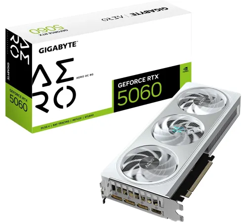 Видеокарта Gigabyte PCI-E 5.0 GV-N5060AERO OC-8GD 1.0 NVIDIA GeForce RTX 5060 8Gb 128bit GDDR7 3840/28000 HDMIx1 DPx3 HDCP Ret