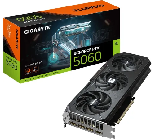Видеокарта Gigabyte PCI-E 5.0 GV-N5060GAMING OC-8GD 1.0 NVIDIA GeForce RTX 5060 8Gb 128bit GDDR7 3840/28000 HDMIx1 DPx3 HDCP Ret