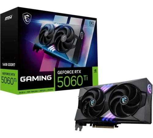 Видеокарта MSI PCI-E 5.0 RTX 5060 Ti 16G GAMING OC NVIDIA GeForce RTX 5060TI 16Gb 128bit GDDR7 2647/28000 HDMIx1 DPx3 HDCP Ret Видеокарта MSI PCI-E 5.0 RTX 5060 Ti 16G GAMING OC NVIDIA GeForce RTX 5060TI 16Gb 128bit GDDR7 2647/28000 HDMIx1 DPx3 HDCP Ret