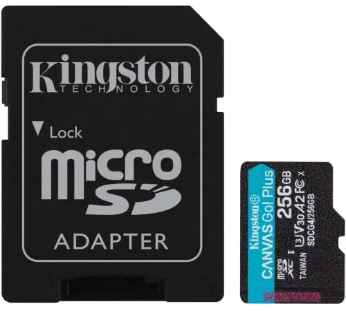 Флеш карта microSDXC 256GB Kingston SDCG4/256GB Canvas Go! Plus A2 + adapter