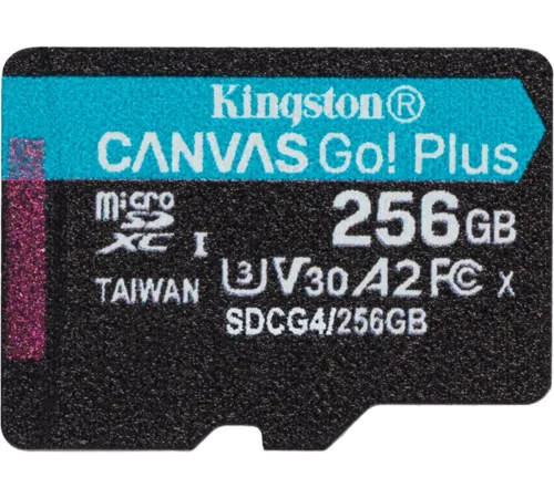 Флеш карта microSDXC 256GB Kingston SDCG4/256GBSP Canvas Go! Plus V10 A2 w/o adapter