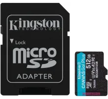 Флеш карта microSDXC 512GB Kingston SDCG4/512GB Canvas Go! Plus V10 A2 + adapter