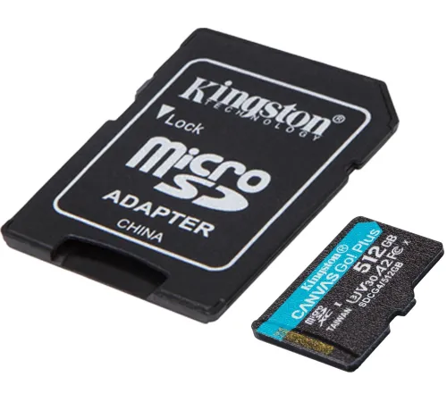 Флеш карта microSDXC 512GB Kingston SDCG4/512GB Canvas Go! Plus V10 A2 + adapter