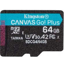 Флеш карта microSDXC 64GB Kingston SDCG4/64GBSP Canvas Go! Plus V30 A2 w/o adapter