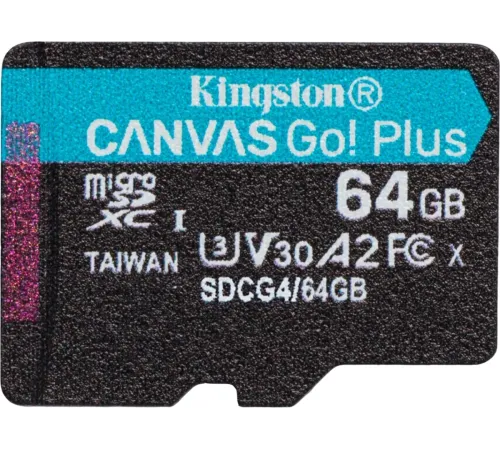 Флеш карта microSDXC 64GB Kingston SDCG4/64GBSP Canvas Go! Plus V30 A2 w/o adapter