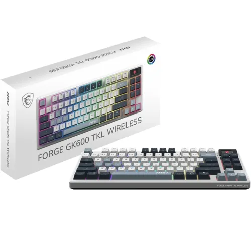 Клавиатура MSI FORGE GK600 механическая белый/синий USB Multimedia for gamer LED (S11-43RUP01-HH9)