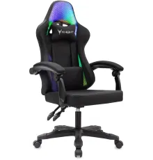 Кресло игровое Knight Wolf RGB черный крестов. пластик