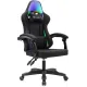 Кресло игровое Knight Wolf RGB черный крестов. пластик