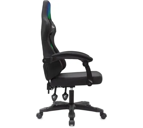 Кресло игровое Knight Wolf RGB черный крестов. пластик