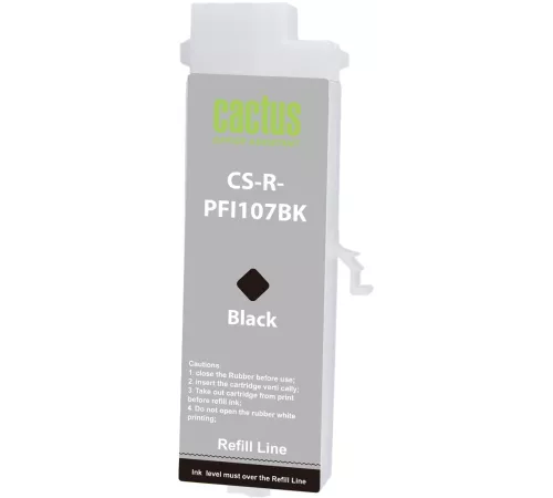 Картридж перезаправляемый струйный Cactus CS-R-PFI107BK черный для Canon imageProGRAF iPF670/680/685/770/780/785