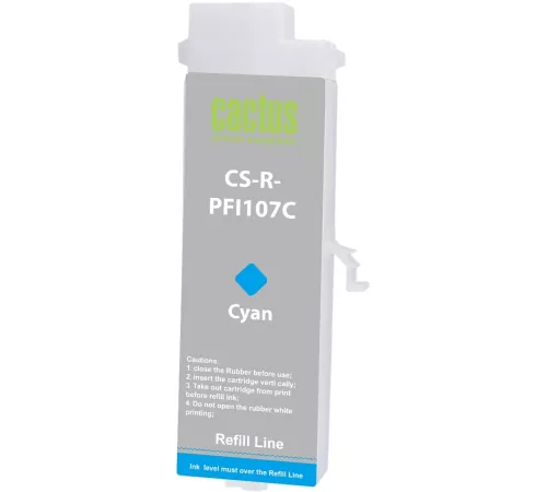Картридж перезаправляемый струйный Cactus CS-R-PFI107C голубой для Canon imageProGRAF iPF670/680/685/770/780/785